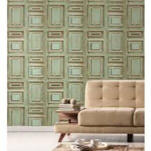 New open box Norwall Wallcoverings LL36215 Illusions 2 Wood Panel Wallpaper Gree
